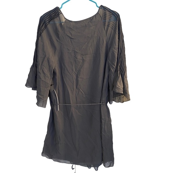 Susana Monaco Black Tunic 3/4 Sleeve Sheer Shirt Sz 4 - Picture 2 of 7